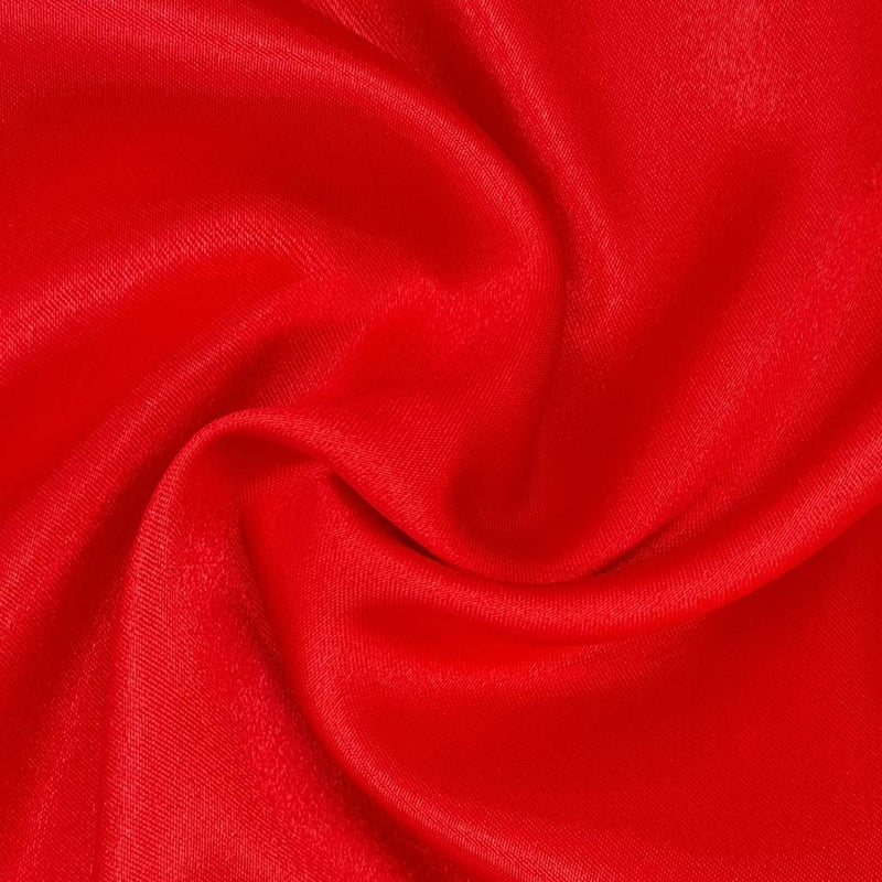A red budget satin fabric