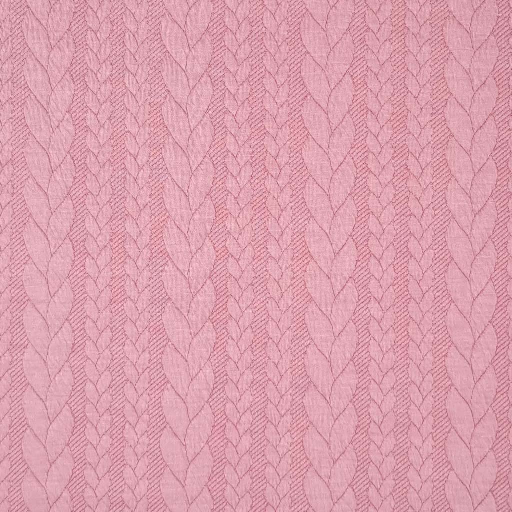 Plain Cable Knit Jersey Fabric - Rose – Fabric Love