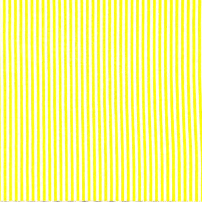 Sunshine yellow and white candy stripes on a cotton fabric