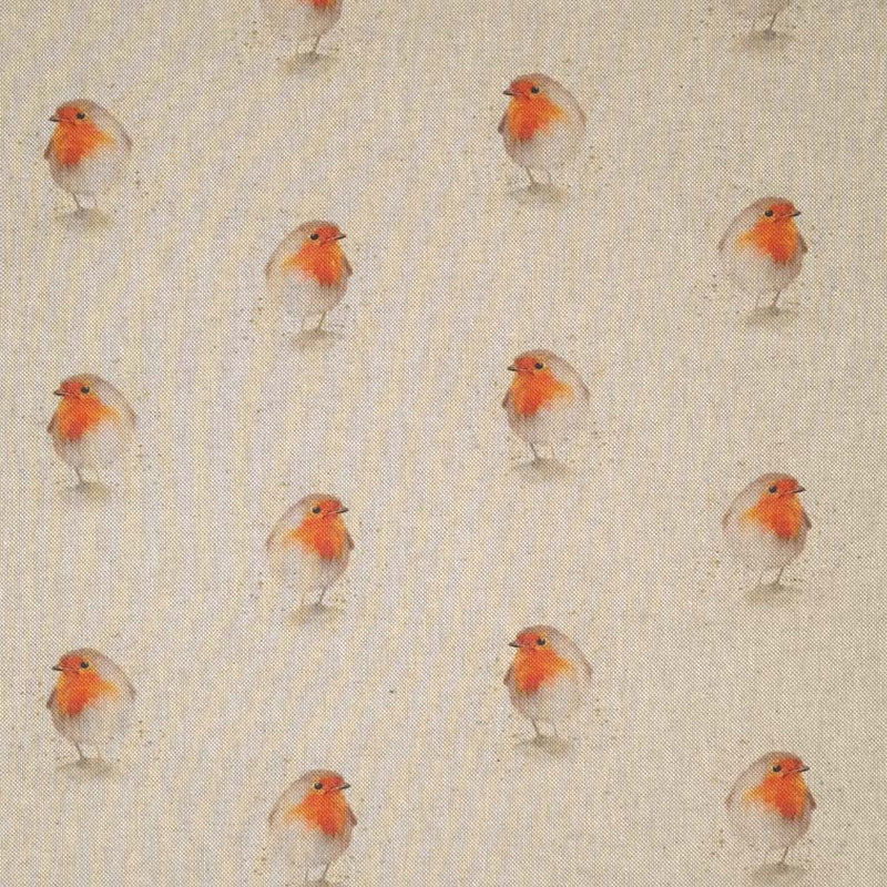 Robins are printed on a panama craft fabric