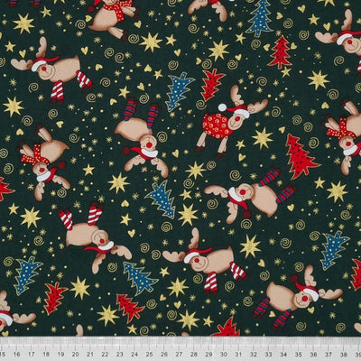 Reindeer & Star - Christmas Cotton Fabric - Half Metre Bundle