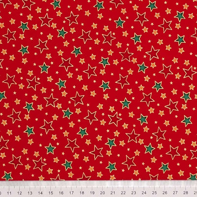 Reindeer & Star - Christmas Cotton Fabric - Half Metre Bundle