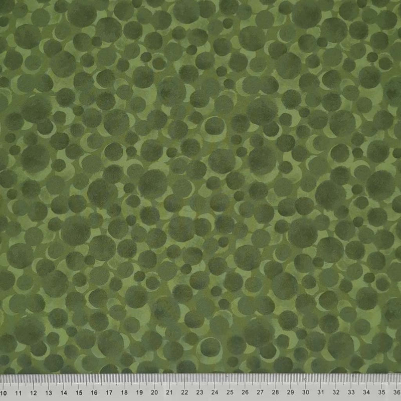 Green bumbleberries cotton quilting fabric by Lewis & Irene