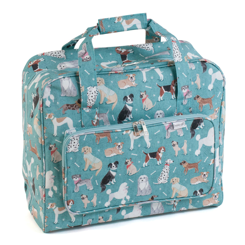 Sewing machine bag in dog print fabric