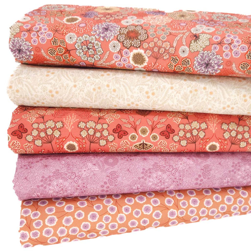 A floral fat quarter bundle in autumnal theme