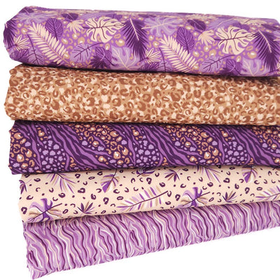 Purple jungle inspired fat quarter bundle