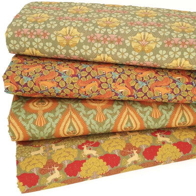 A fat quarter bundle of 4 art prints by Maurice Pillard Verneuil with squirrels, eagles and butterflies