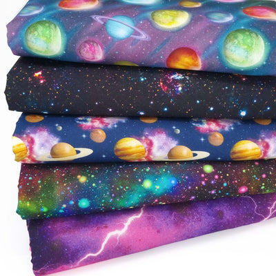 A bundle of 5 space prints in striking colours