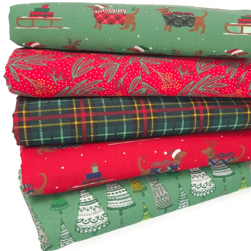 Fat quarter bundle with christmas dogs