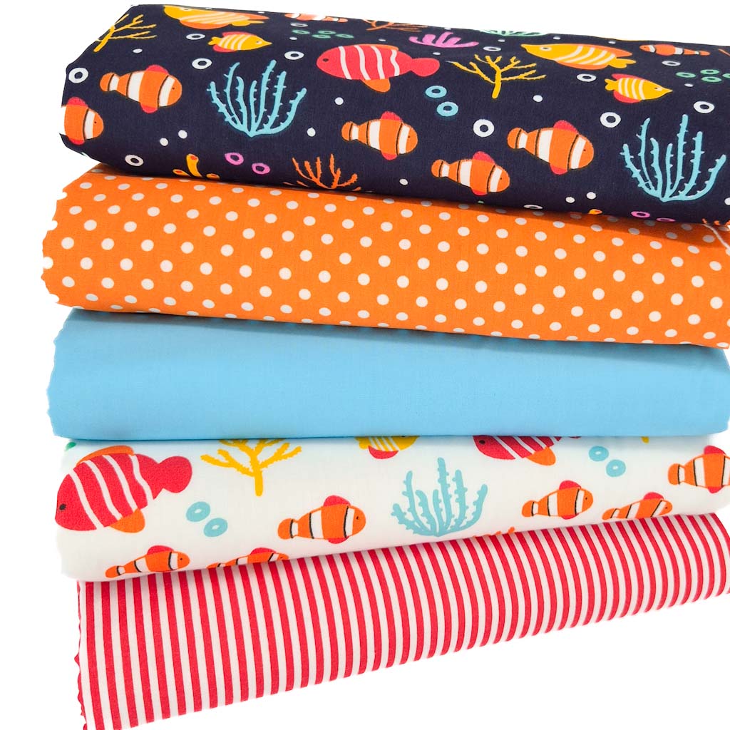 Cloth Fish Fabulous Fish - Polycotton Fat Quarter Bundle – Fabric Love