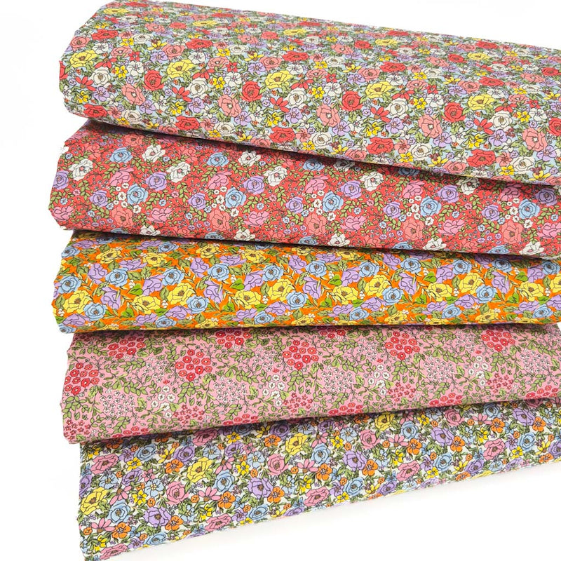 A fat quarter bundle with tiny floral designs
