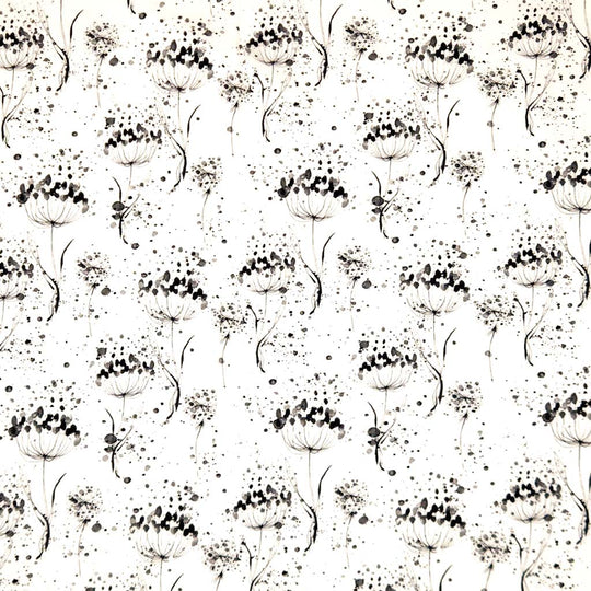Cow parsley blowing in a summer breeze, printed on a cotton jersey fabric