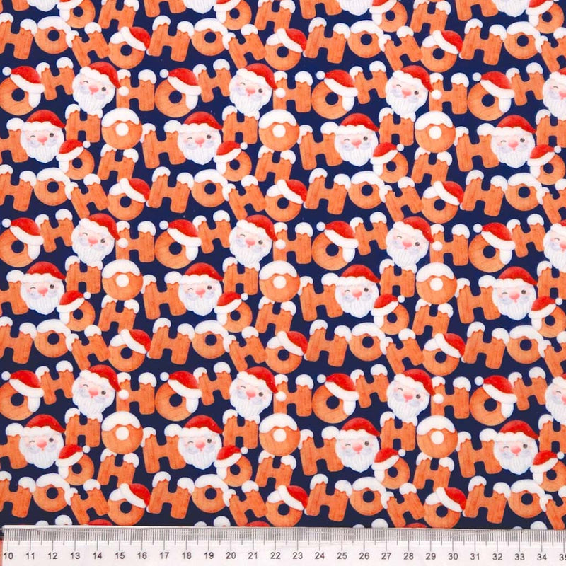 Pattern of Santa Claus faces and &