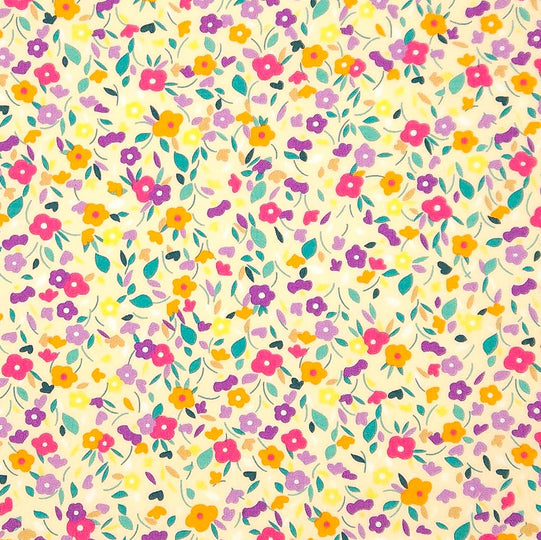 Ditsy flowers printed on a cotton poplin fabric