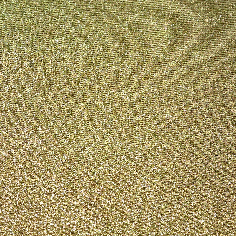 Close-up of a gold glittery fabric texture