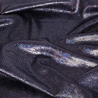 Close-up of black textured fabric with metallic sheen