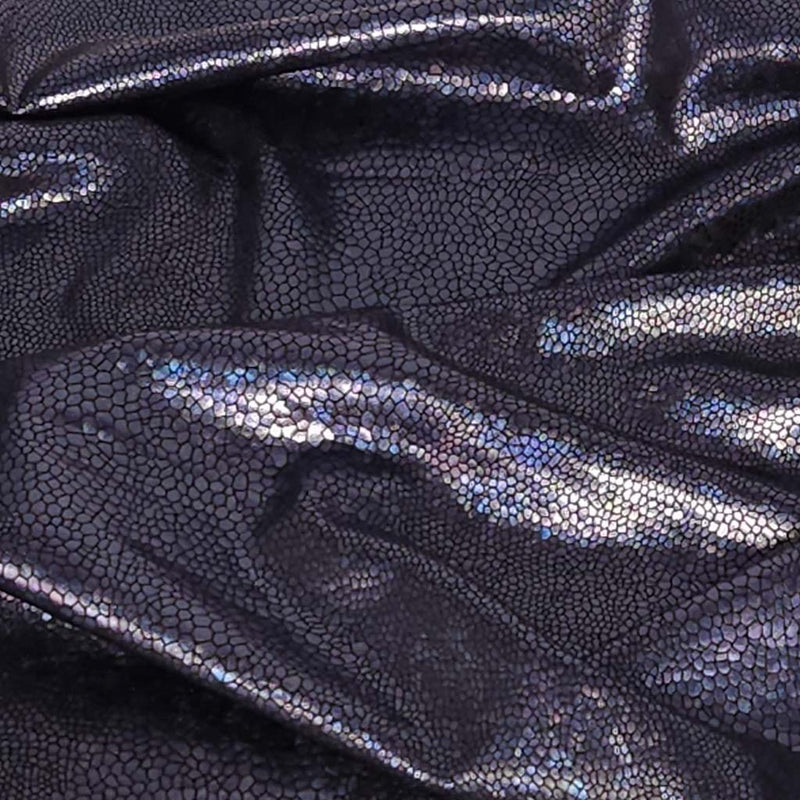 Close-up of black textured fabric with metallic sheen