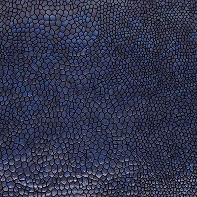 Navy blue textured patterned lame fabric