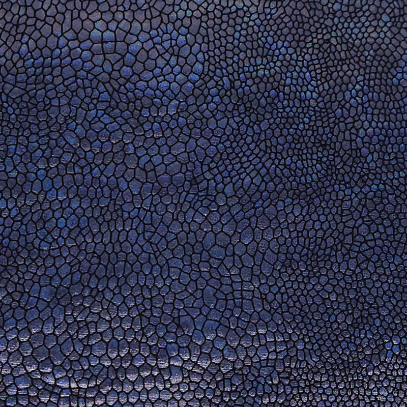 Navy blue textured patterned lame fabric