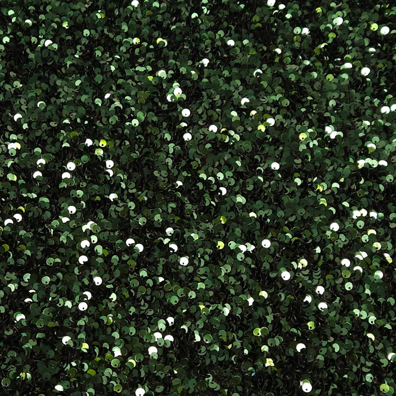 Green sequin on black velvet fabric