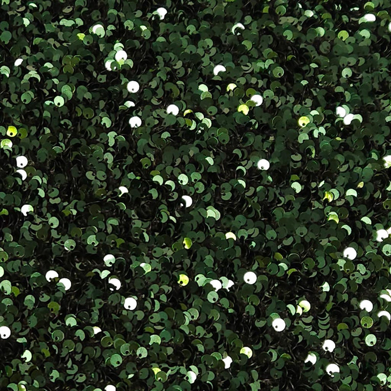 Bottle green sequined black velvet fabric