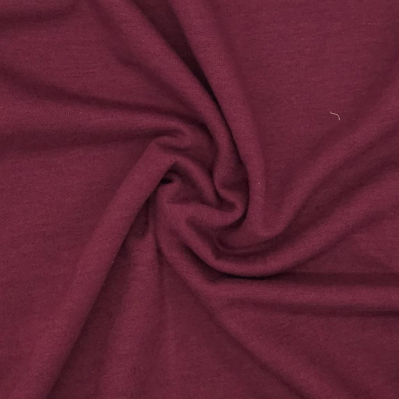 Wine coloured viscose knitted jersey fabric