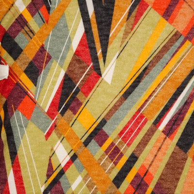 Abstract argyle print with glitter on a stretch fabric