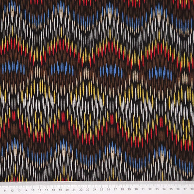 Aztec Zig Zag Viscose Ponteroma - Red