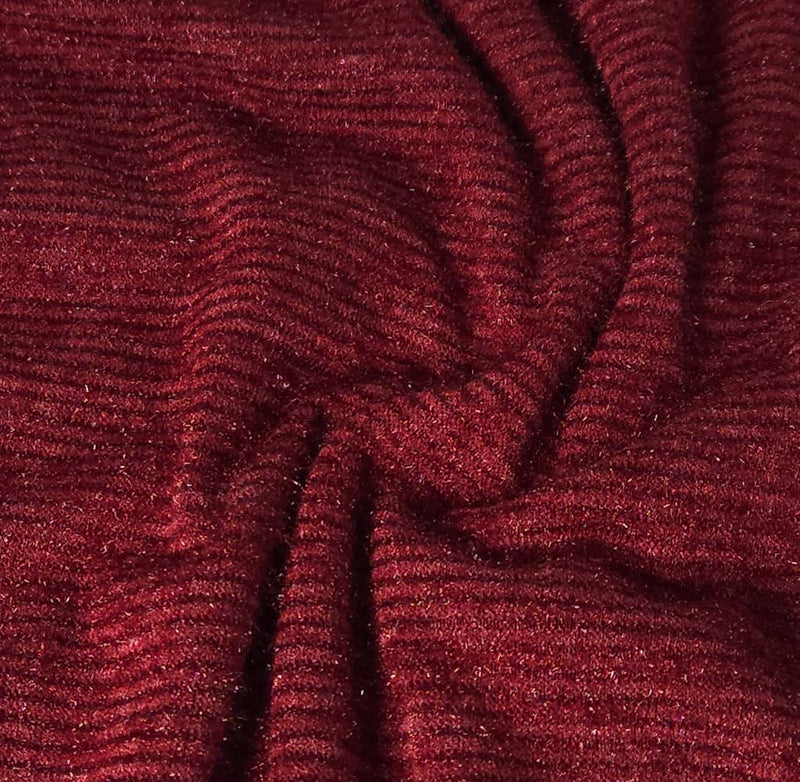 Close-up of textured red fabric with a wavy pattern