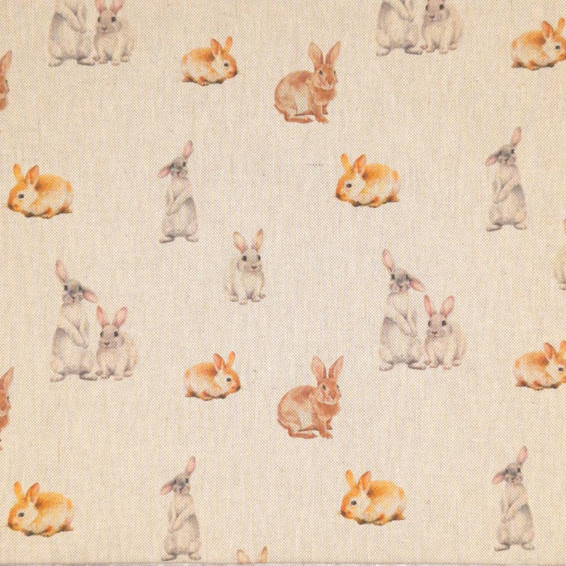 Bunnies - Panama Craft Canvas Fabric - Cotton Rich Linen Look