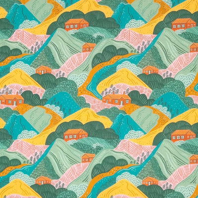 Countryside colours printed on a cotton fabric by Little Johnny