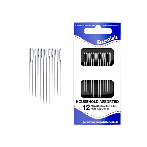 Essentials assorted size hand sewing needles. 