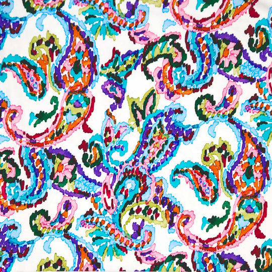 Abstract paint printed on a cotton jersey fabric