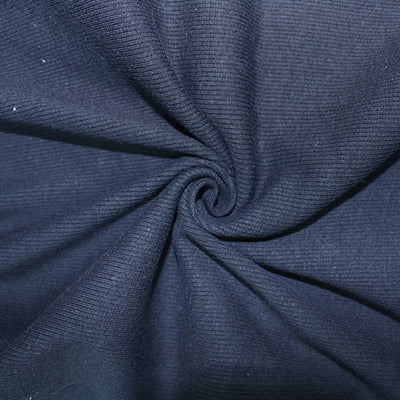 Tubular jersey ribbing in navy