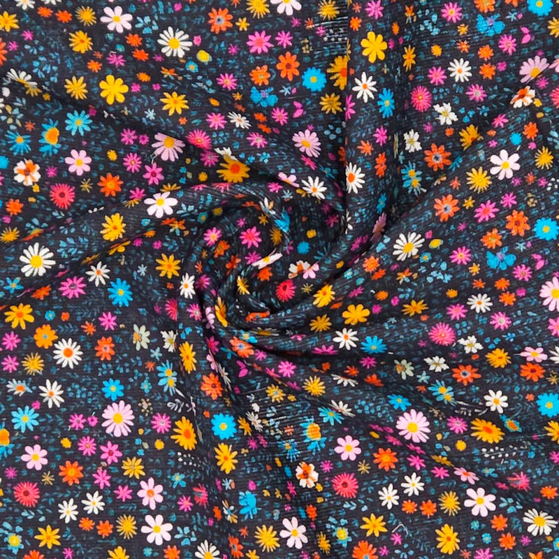 Ditsy Flowers - Cotton Needlecord - Corduroy