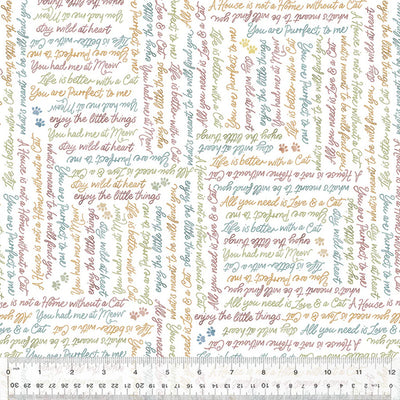 Cat quotes printed on a cotton quilting fabric