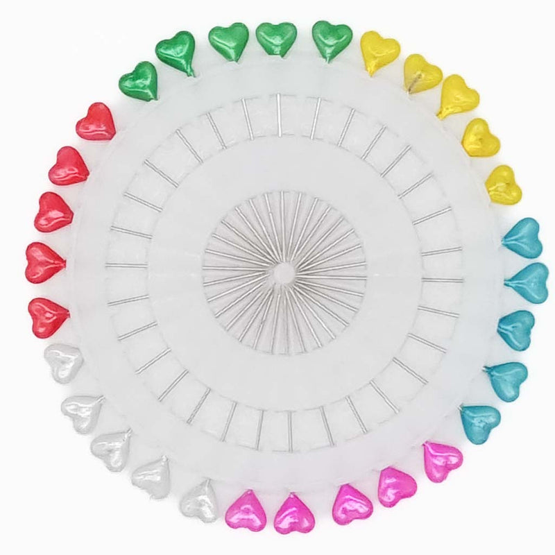 A pin wheel with 30 heart head pins