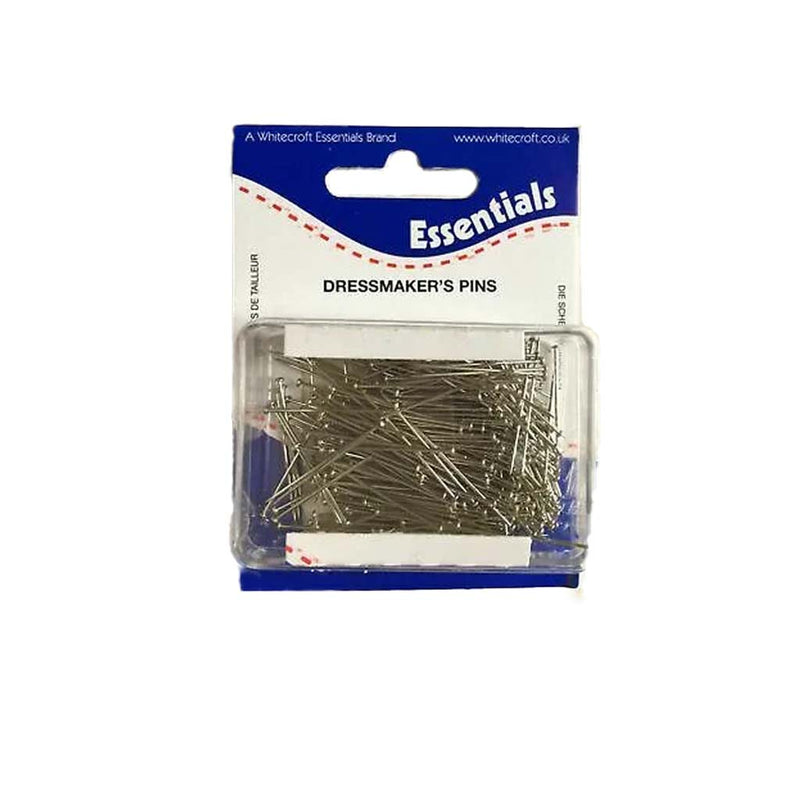 A box of dressmaking nickel plated pins