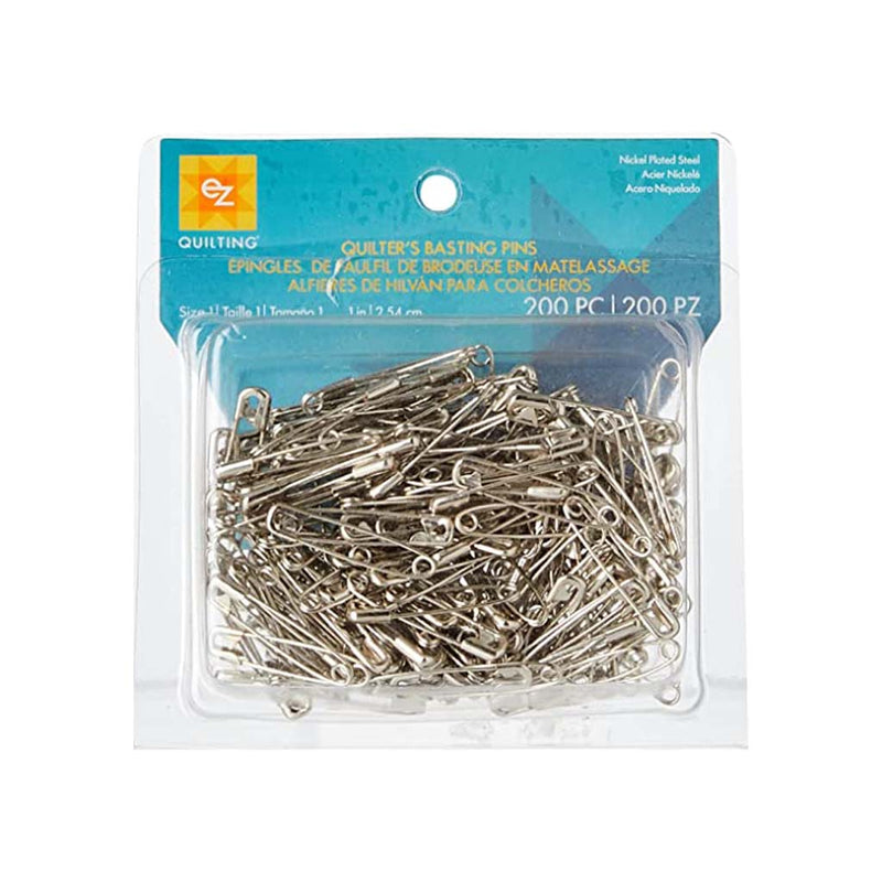Nickel plated steel quilting basting/safety pins.