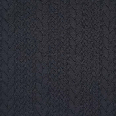A plain black cable knit fabric
