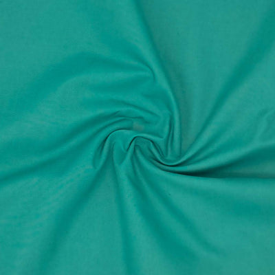 A plain teal coloured polycotton fabric