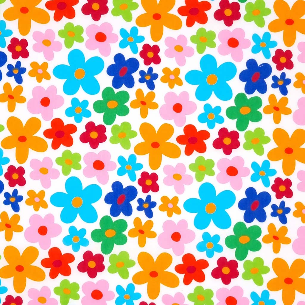 Bold Multi Daisies on White - Floral Polycotton Fabric – Fabric Love