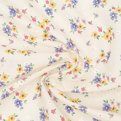 A pretty forget-me-not design on a beautiful, high quality, polycotton anglaise