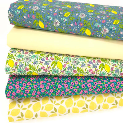 A lemon themed fat quarter bundle in polycotton