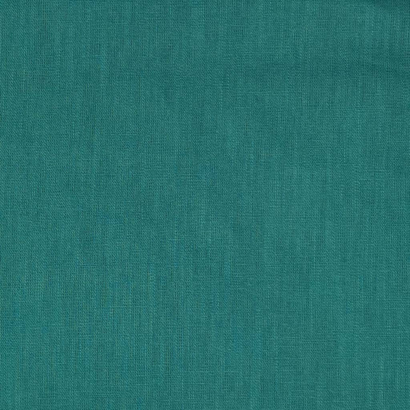 Teal coloured pure linen fabric