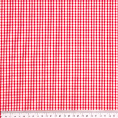 Red and white 1/8" gingham fabric pattern