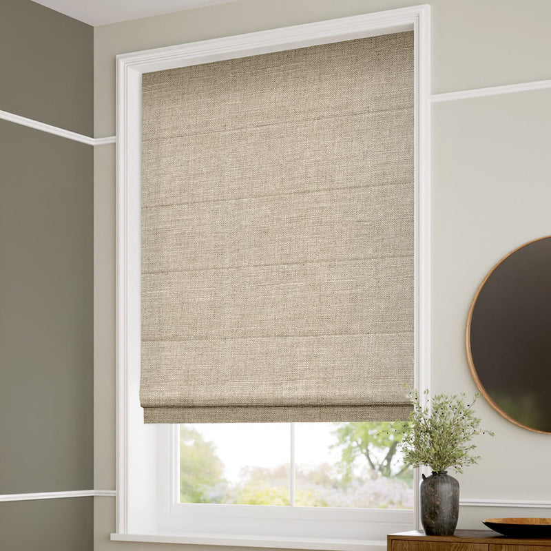 An ecru roman blind