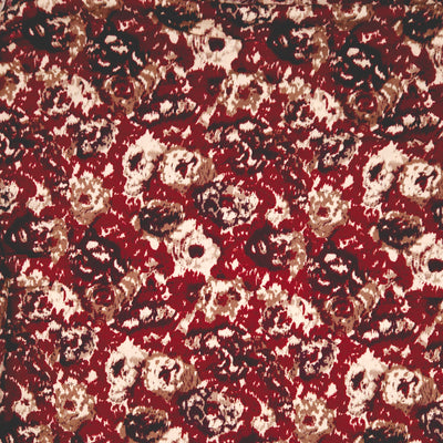 Close-up of a red floral patterned fabric