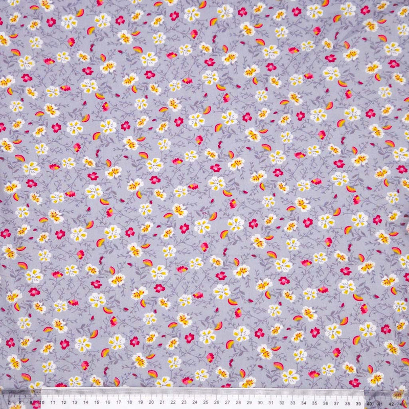 Majestic Floral Woven Viscose - Dark Grey