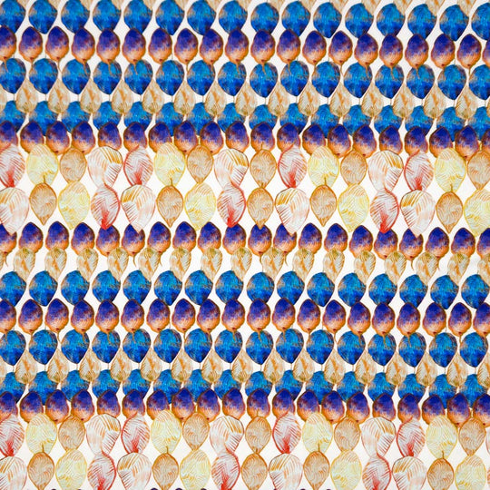 A shell design is printed on a cotton jersey fabric